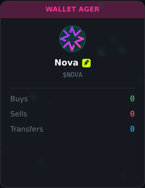Wallet ager project card in the LiquidHarmony dashboard