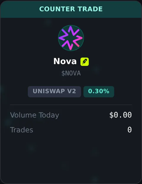 Counter-trade project card in the LiquidHarmony dashboard